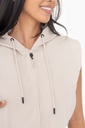 FLEECE CROPPED HOODIE VEST