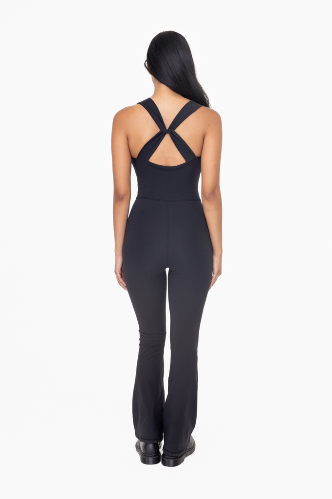 CROSS KNOT FLARED JUMPSUIT