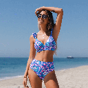 FLORAL RUFFLE HIGHWAIST BIKINI