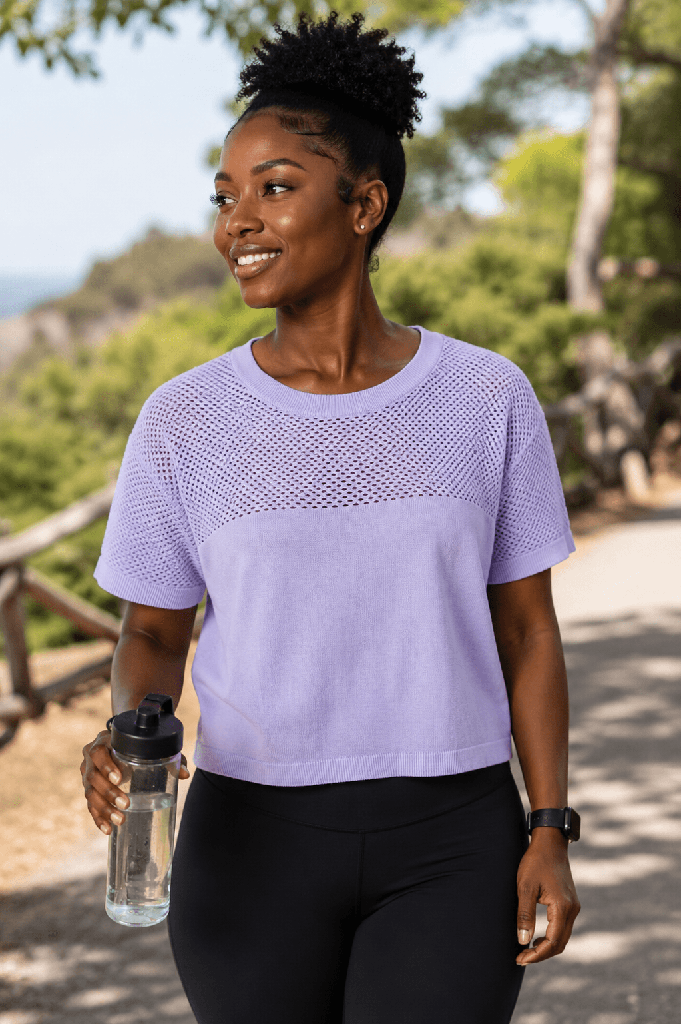NETTED SLEEVE TOP