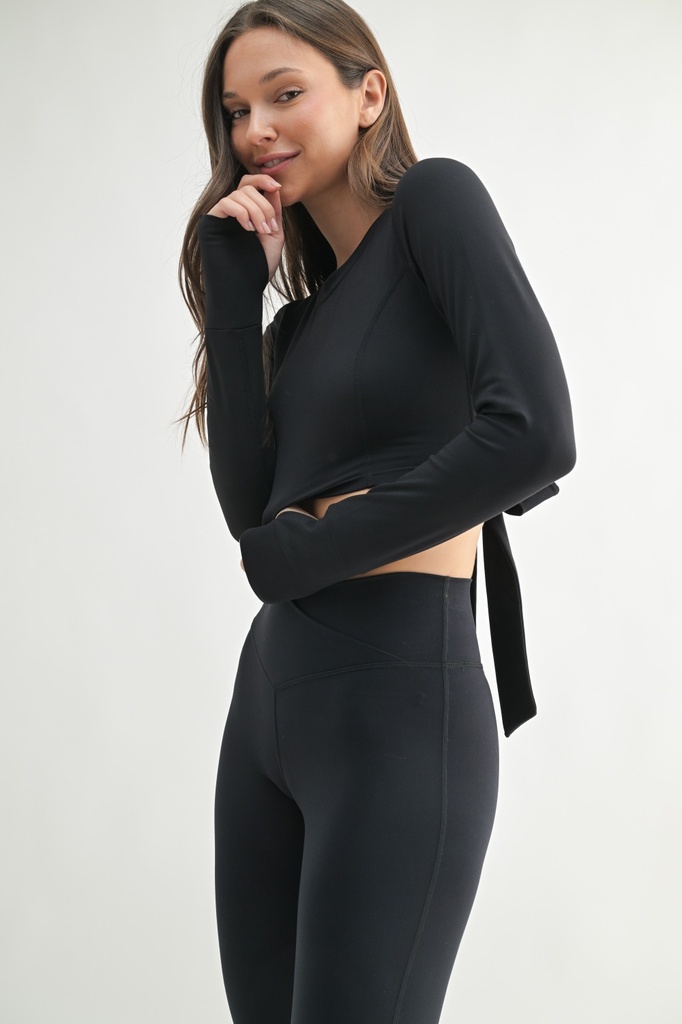 LONG SLEEVE TOP WITH TIE BACK