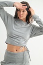 FLEECE SIDE CINCH CREWNECK TOP