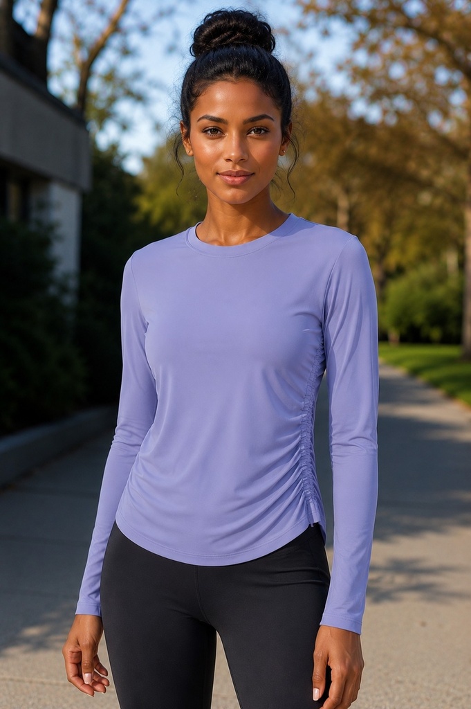 SIDE SINCHED LONG SLEEVE TOP
