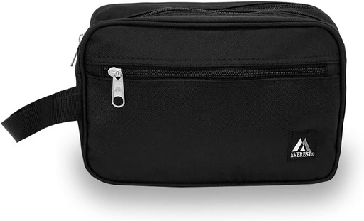 [578W-Blk] DUAL COMPARTMENT TOILETRY BAG